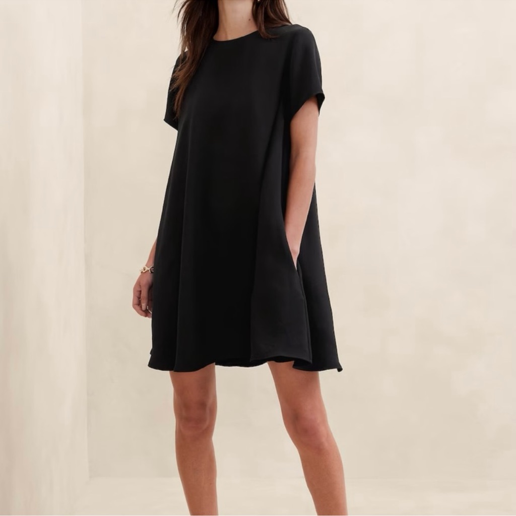 Banana Republic Aurelia Crepe Mini Dress Black Size Xs Nwt $150